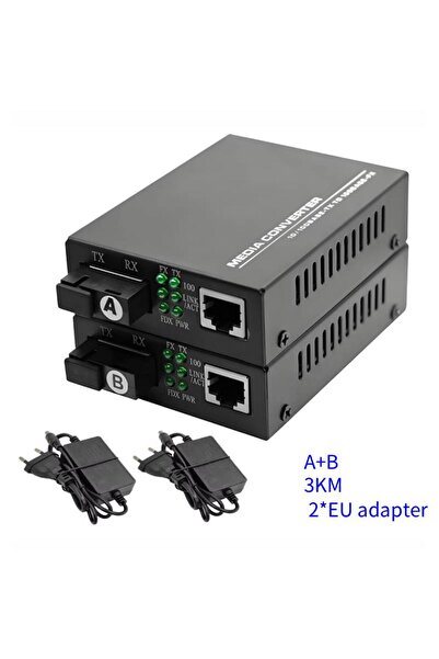 Choice6 3km 1pair EU Gigabit Optical Media Converter 1000Mbps Single Fiber SC...