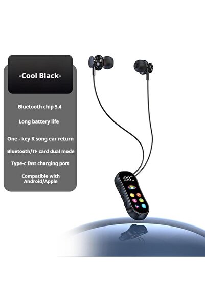 Choice1 black Lavalier HD Screen Bluetooth Headphones 30H Play Surround Sound...