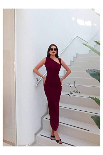 ESRAHELVACI Eh Collection Asymmetrical Shoulder Draped Dress