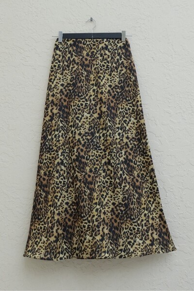HİJABAYA Leopar Desen Kloş Etek