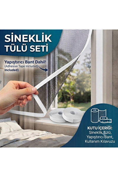 Novabis 75 x 220 Sineklik Tülü Seti - Sabitleyici Yapışkanlı Bant Dahil (Kend...