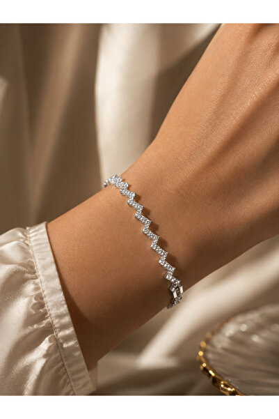 xUPING BURCU JEWELRY Işıltı Zigzag Bileklik