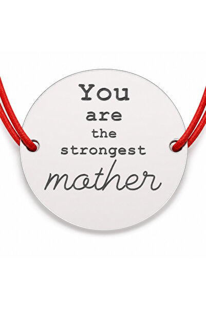 Simoshop Brățară din argint 925 cu monedă „You Are The Strongest Mother”, șnu...