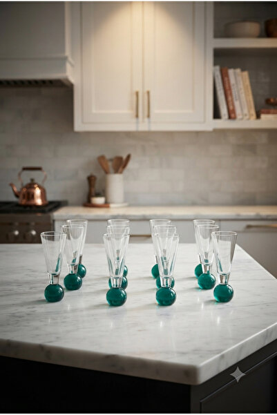 Generic Luxury glass serving set with a colored base – stylish modern design