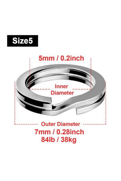 Choice 50pcs size 5 FishTrip 30-50pcs/lot Split Ring Fishing Lure Connector 3...