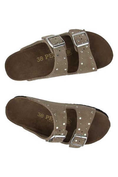 Pegia Women's Genuine Suede Slippers 215543 Sand