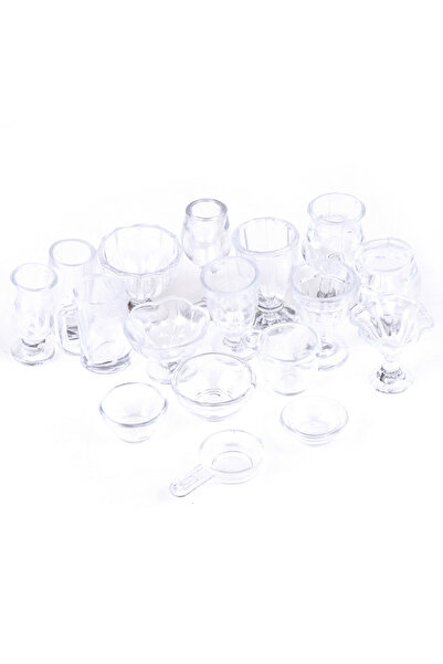 Choice WHITE 17Pcs/Set Mini Transparent Kitchenware Toy Drink Cups Dish Plate...
