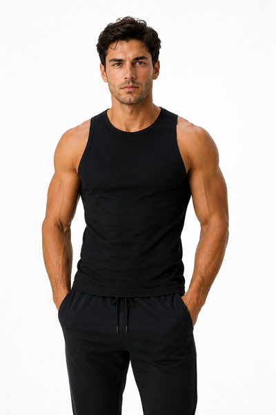 Livik Slimfit Men's Halter Neck Sportsman Lycra Casual & Sports Athlete