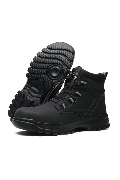 Choice3 45 black Rotating Button Work Shoes for Men Anti Puncture Work Sneake...