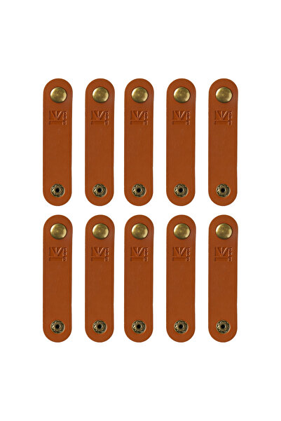 Choice 10 pieces KBEAR A1 Genuine Leather Cable Ties Snap Design Cord Organiz...