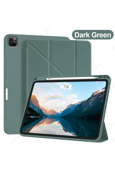 Choice3 Dark Green Y-Trifold Case for iPad Pro 11 Inch (2022/2021/2020, 4th/3...