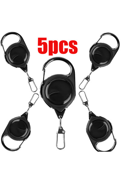 Choice1 5 قطع حلقة سحب قابلة للسحب شديدة التحمل مع حلقة كارابينر وحبل فولاذي ...