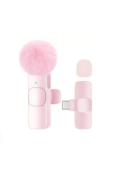 Choice5 Pink-Type-c-1to1 Type-C Port Professional Wireless Lavalier Microphon...
