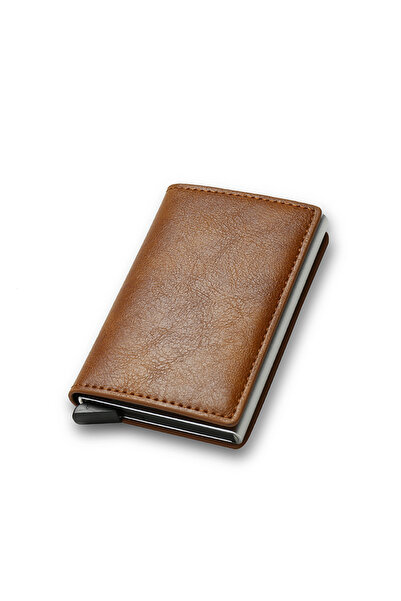 Choice Brown Anti Rfid Carbon Fiber ID Holder Men Wallets Mini Automatic Pop ...