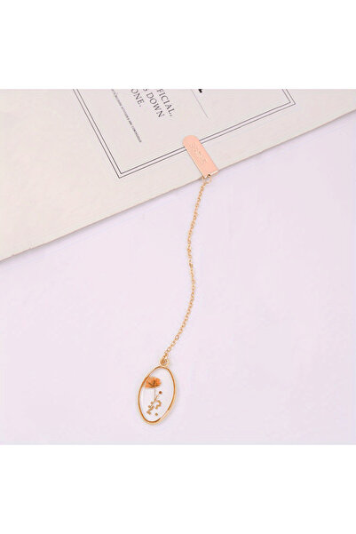 Choice orange Elegant Literary Bookmark - Eye-Catching Dried Flower & Crystal...