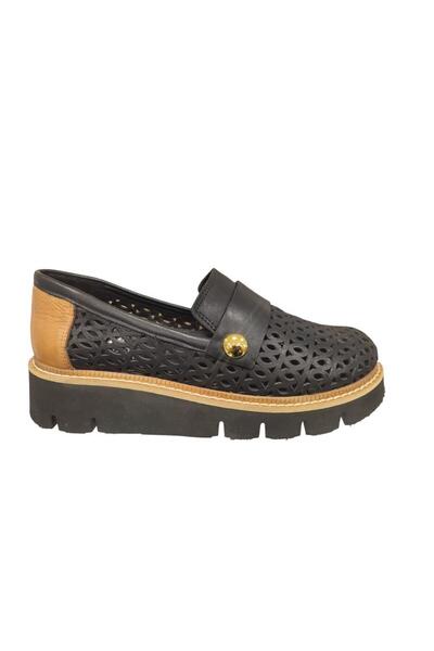 Mammamia MAMMAMİA D24YA-3415 KALIN TABAN DERİ KADIN LOAFER AYAKKABI