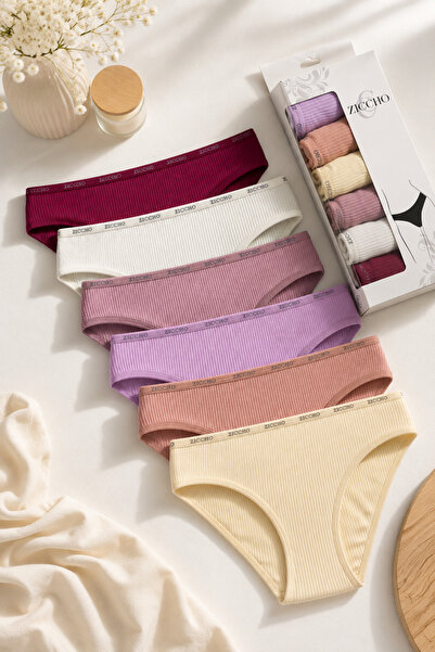 ZICCHO Women's Boxed Bikini-Slip Panties Flexible 6-Pack Lycra