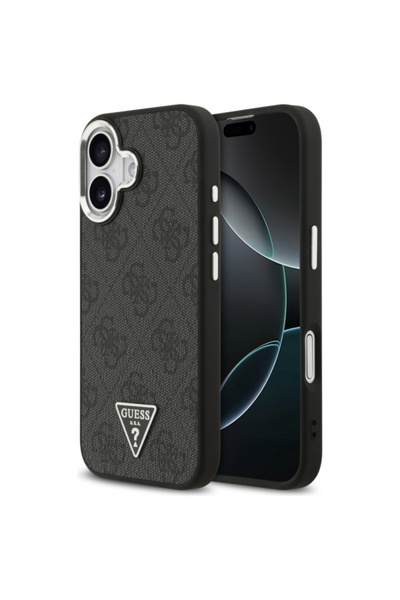 Apple Husa MagSafe pentru iPhone 17, Guess, 4G Triangle Logo, Neagra Argintie