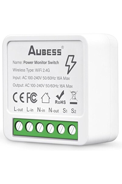 mucize Tuya Aubess Wi-Fi 16A Mini Akıllı Anahtar: Entegre Enerji İzleme Özell...