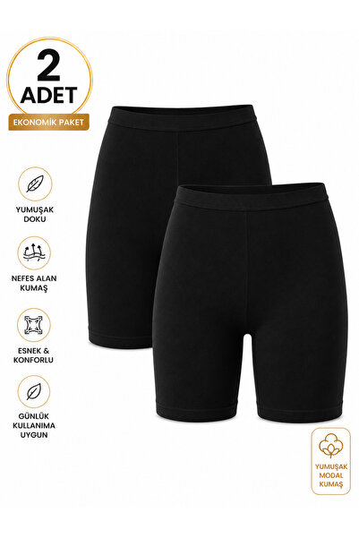 ROCMAY 2-Piece Women's Black Modal Dress & Underskirt Shorts - Seamless Mini ...