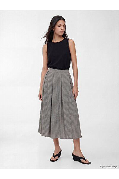 LC Waikiki تنورة مطوية مخططة بخصر مطاطي من Peak New Season