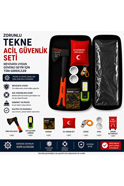 BCT STORE Yeni Yönetmeliğe Uygun Zorunlu Tekne Acil Durum Seti 10 Metre Altı ...