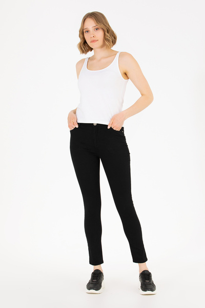 U.S. Polo Assn. Pantaloni negri de damă Toothpick Fit 50263208-VR046