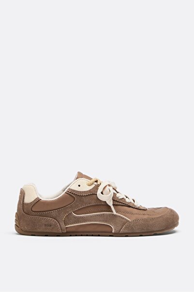 Stradivarius S009 Deri detaylı barefoot spor ayakkabı