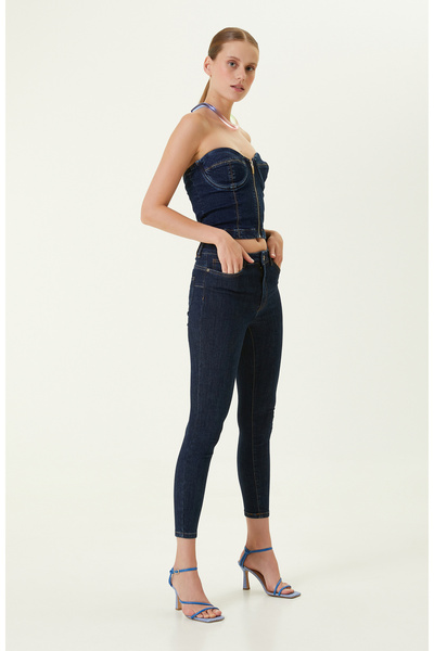 Network Skinny Lacivert Denim Pantolon