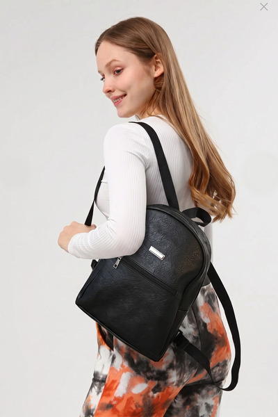 Luvenis Unisex Two Compartment Black Backpack