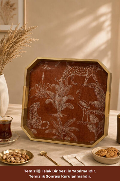 Seral Royal Glow 35X32 cm Square Glass, Presentation, Breakfast, Tea Tray