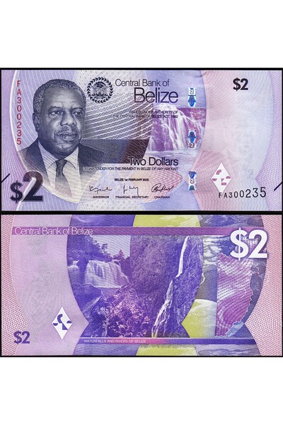 emir koleksiyon coin & paper collection Belize 2025 Yılı 2 Dolar Yabancı Kağı...