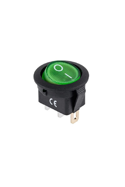OEM Στρογγυλός διακόπτης On/Off 12V 20A 3 pins πράσινο