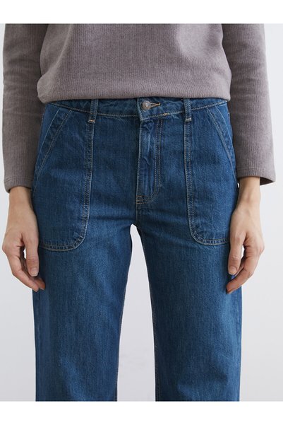 LC Waikiki Two Mt Shop Quality Lcw Jeans Indigo Denim Straight Wideleg High Waist Wide Leg Women's Jean Pants