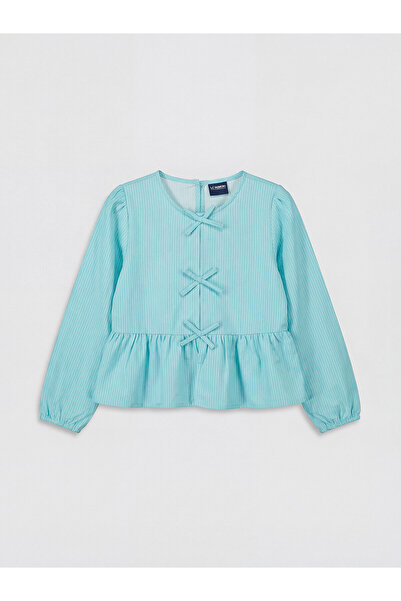 LC Waikiki Trendlucky Girls' Peplum Blouse with Bow Detail