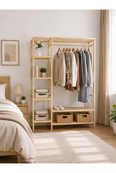 HFAY Design Ahşap Açık Gardırop 147*96*25