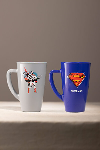 Rakle Superman Mug Set of 2 Blue-Grey 400 Cc