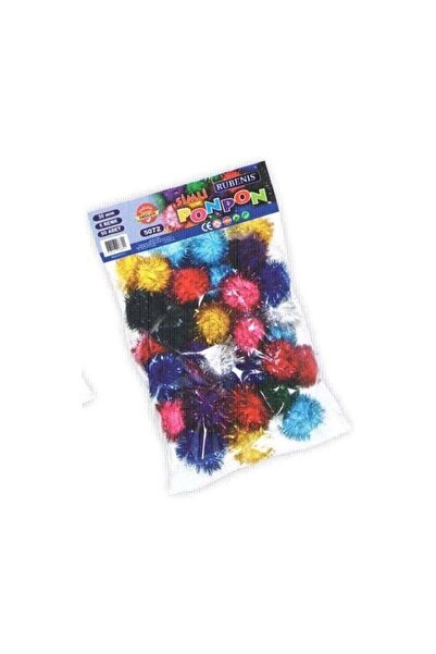 Rubenis Pompon 6 Colors 30 mm Metallic Mixed Pack of 50