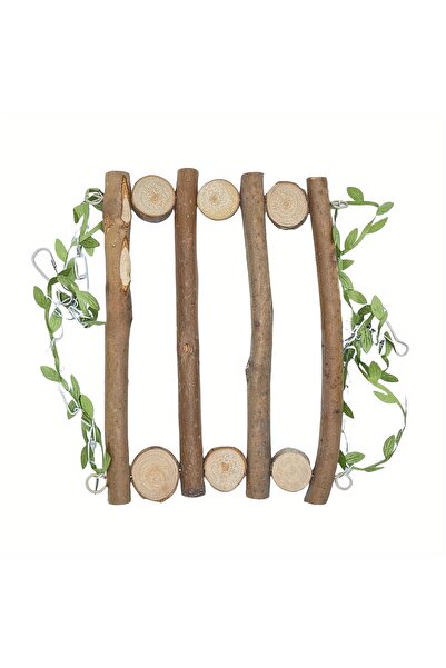 Choice Brown Natural Branch Bird Swing Parrot Toys Climbing Boardwalk Bird To...
