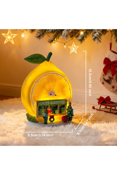 Choice Christmas Lemon Christmas Lemon Juice & Coffee Shop Ornament, LED Ligh...