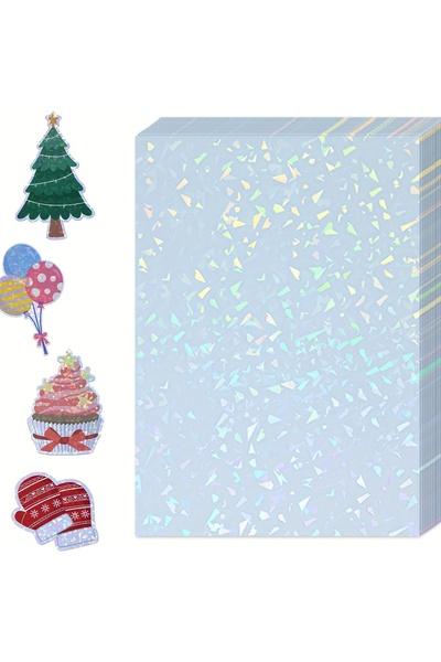 Choice 3inch broken50 Broken Glass stlye2.9×4.1 inch 50 Sheets Holographic St...