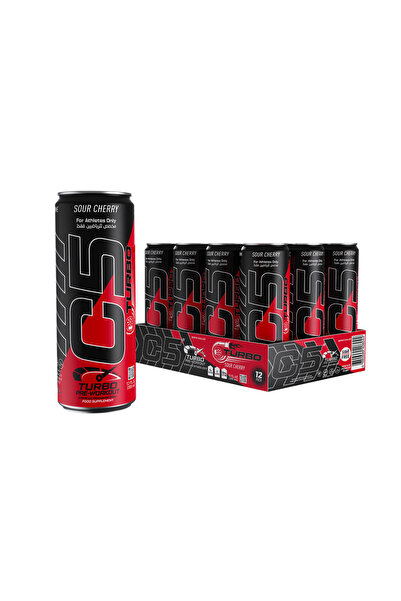C5 Turbo Pre - Workout Drink - Sour Cherry - 355 ml | 200 mg Caffeine - Pre-W...