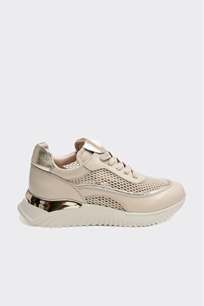derinet Comfort Taban Fileli Hakiki Deri Kadın Sneaker