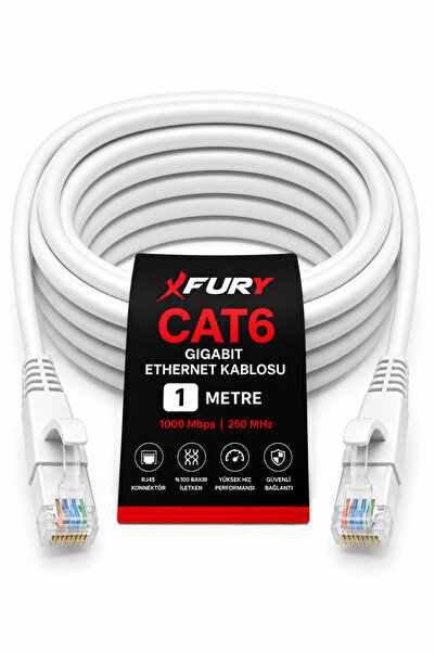 FURY Cat6 Ethernet Cable 1 Meter Rj45 Lan Internet Modem Router Computer Cable
