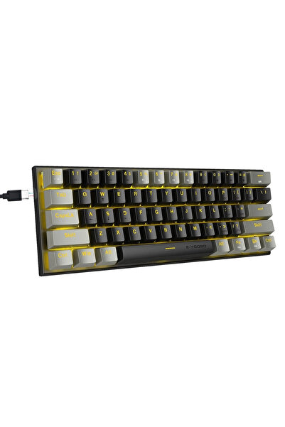 e-yooso Blue Switch Z-11 Mini 60% Mekanik Gaming Mini Klavye (SİYAH, GRİ, TUR...