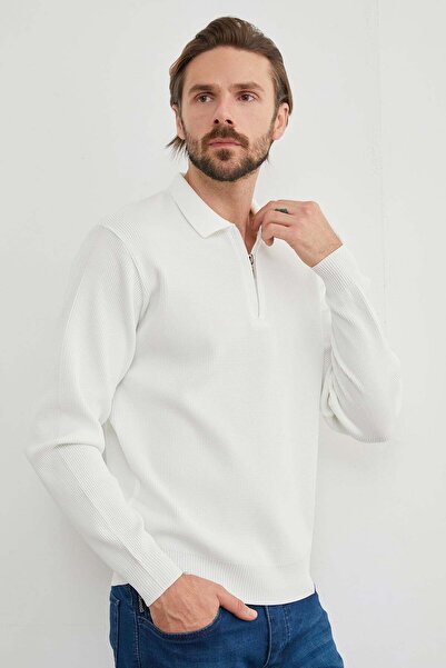 Fulla Moda Pulover tricotat cu jumătate de fermoar cu șnur