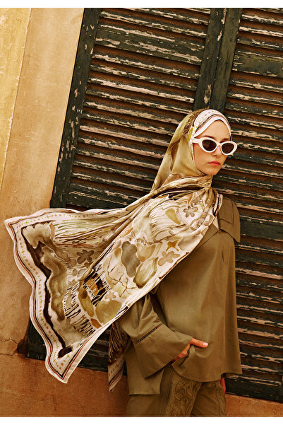 Freshscarfs Bloomelle Patterned Ramie Viscose Shawl Yellow