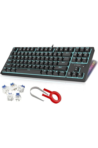 e-yooso K620 Mekanik Klavye Blue Switch Siyah Ve Beyaz Klavye Seçeneği Outemu...