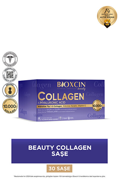 Bioxcin Beauty Collagen Toz 30 Saşe X 10.000 Mg Tip 1 - Tip 3 Hidrolize Kolaj...