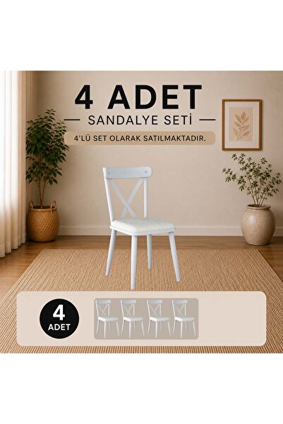 Rani Mobilya Rani JB108 Metal Sandalye Thonet Sandalye 4'lü Mutfak Yemek Masa...
